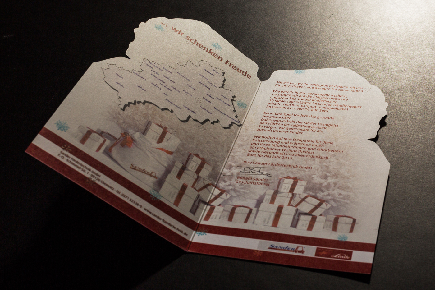 Weihnachtskarte gestanzt