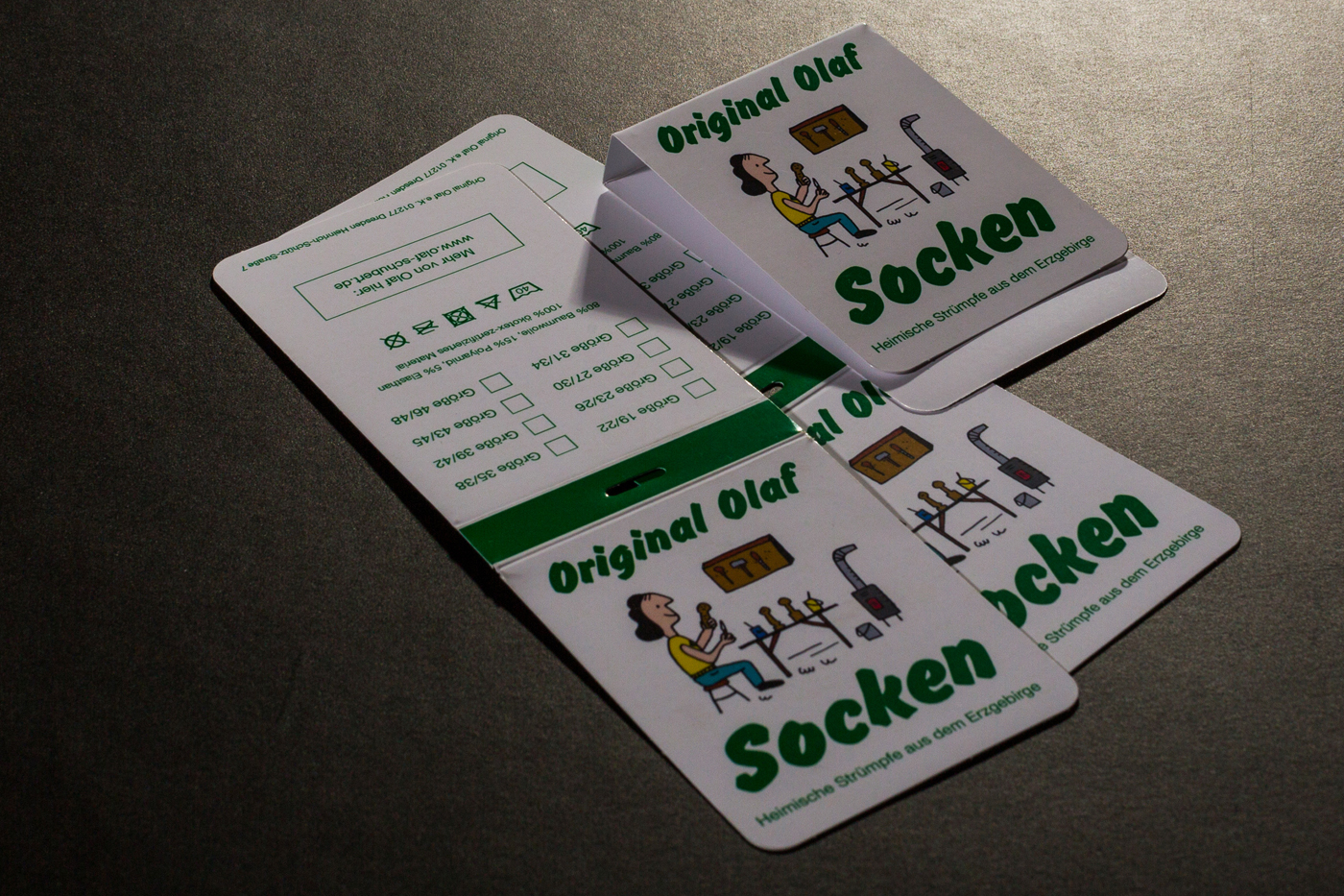 Sockenetiketten gestanzt